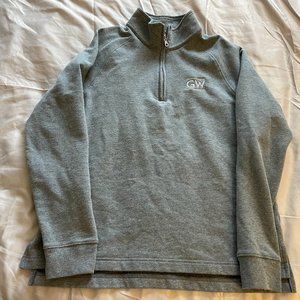 George Washington University Gear for Sports Quarter Zip Gray Large